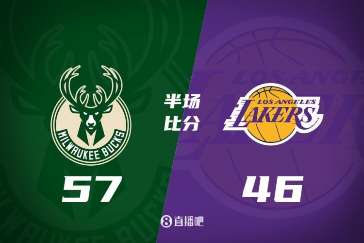 讓一套首發(fā)！布朗尼8分全隊(duì)最高 字母13+3 湖人半場落后雄鹿11分